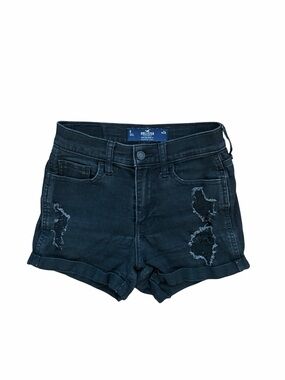 Hollister Black Distressed Denim Shorts size 0